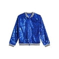 thumbnail image 3 of Aislor Girls Full Sequin Jackets Long Sleeve Bomber Jacket Zip Up Coat Sparkle Outwear Size 6-16 Royal Blue 14, 3 of 7
