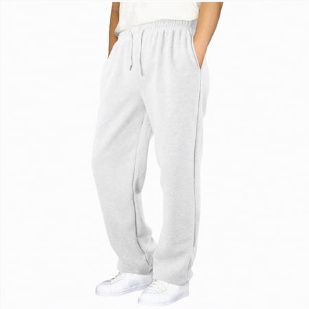 Hessimy Boys Pajamas Pants Wide Leg Elastic Waist Solid Color Streetwear For Fall Trendy Looks Lounge Wear Daily Use Indoor Play (White 13-14 Years)