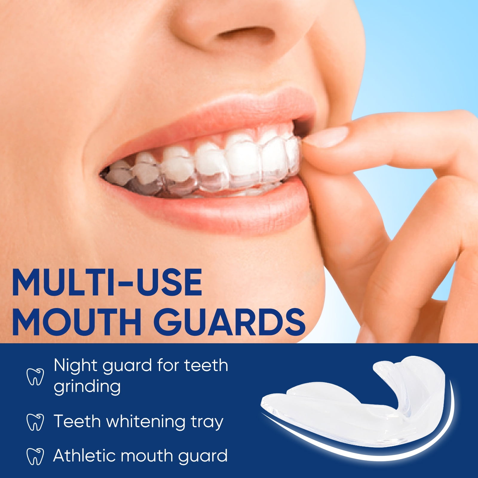 Mouth Guard For Clenching Teeth At Night, Mouth Guard For Grinding Teeth At Night, Night Mouth Guards For Teeth Grinding, Nighttime Protection for Teeth 4 Pack