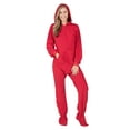 thumbnail image 3 of Footed Pajamas - Bright Red Adult Hoodie Fleece One Piece - Adult - XLarge (Fits 6'4 - 6'7"), 3 of 6