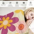 thumbnail image 3 of ARISTURING  Throw Blanket,Green Hippie Vintage Flowers 60S 70S Orange 1960 Seventies Retro,All Season Bed Couch, 3 of 6