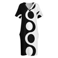 thumbnail image 3 of Black White Mod Loose Pocket Dress women dress Dress vintage Women"s long, 3 of 6
