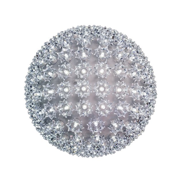 Novelty Lights LED 7.5in 100 Light Starlight Sphere, Pure White, Large Ornament Ball Light, 5ft Hanging Cord with S Hook, 12ft Power Cord with Stackable Plug, Commercial Grade