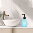 thumbnail image 2 of Unique Bargains 1 Pc Durable Argyle Pattern Soap Dispenser 11.84oz Blue Black, 2 of 6