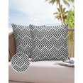 thumbnail image 6 of Pack of 2 Outdoor Pillow Covers, Simple Geometric Stripe Pattern Waterproof Square Throw Pillowcase Cushion Decorative Pillow Covers for Couch Patio Tent, 24x24 in, 6 of 6
