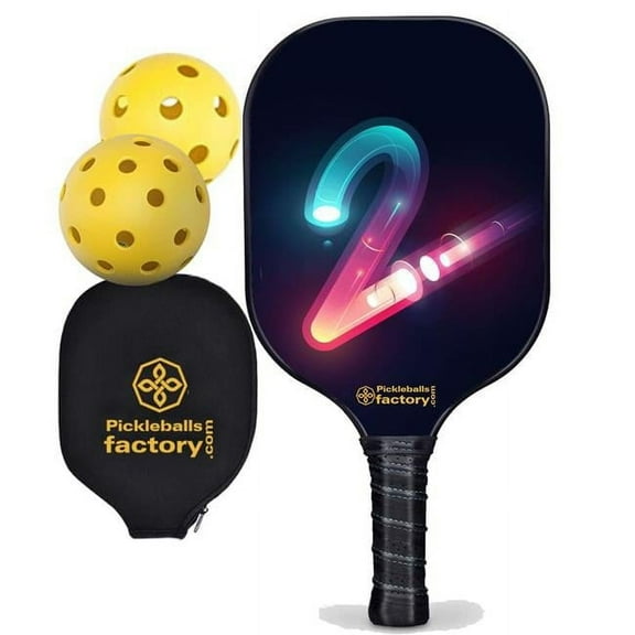 Pickleball Factory PB00017-10-C Pro Pickleball Paddle - Tow Pickleballs for Sale, Best Pickleball Paddle for Spin Pickleball Professional Players, Carbonfiber Graphite