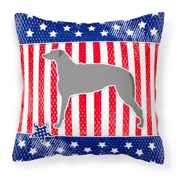 Caroline's Treasures BB3296PW1818 USA Patriotic Scottish Deerhound Fabric Decorative Pillow , 18H x18W, multicolor