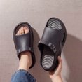 thumbnail image 5 of Rokment Women's Men's Chunky Air Cushion Ortho Walking Slippers with Back Strap Comfortable Non Slip Cloud Pillow Thick Sole Water Sandals Outfoor for Plantar Fasciitis Black Size 6-6.5, 5 of 6
