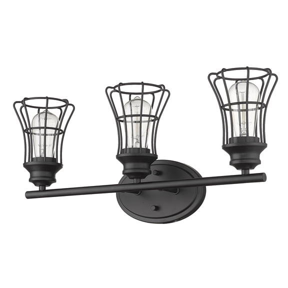 Piers 3 - Light Matte Black / Black Steel Wall Sconce