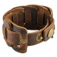 thumbnail image 4 of Ayyufe Retro Weave Leather Wristband Snaps Fastener Bracelet Men's, 4 of 7