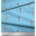 thumbnail image 2 of Soimoi Blue Modal Satin Fabric Women & Umbrella Fashion Printed Fabric 1 Yard 42 Inch Wide, 2 of 3