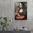 thumbnail image 6 of Funny Mona Lisa Eating Pizza Picture Print Wall Art Poster Painting Canvas Posters Artworks Gift Room Aesthetic 16x24inch(40x60cm), 6 of 6