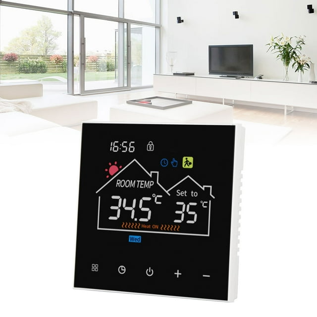 Thermostat Numérique Intelligent Thermostat Contrôleur de Température Programmable Contrôleur de Température Numérique à Écran Tactile pour Chaudière à Chauffage Hydronique