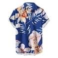 thumbnail image 3 of Nrmvnmi Mens Hawaiian Shirt Short Sleeve Button Down Shirts Tropical Summer Beach Shirts Casual Floral Aloha Shirts Independence Day, 3 of 5