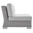 thumbnail image 4 of Modway Conway Modern Rattan & Fabric Outdoor Armless Chair in Light Gray, 4 of 9
