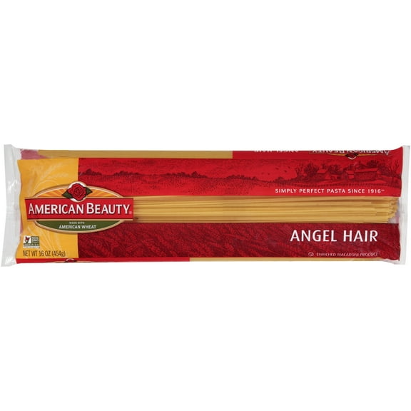 American Beauty Angel Hair Pasta, Light & Airy Texture, Quick-Cooking, 16 OZ