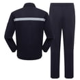 thumbnail image 4 of Penkiiy Unisex Work Suit With Long Sleeves Coat Jacket And Reflective Pants Color Blocking Set XL Black, 4 of 5