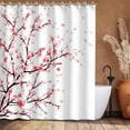 thumbnail image 3 of Cherry Blossom Bathroom Curtain with 12 Hooks, Pink Floral Shower Curtain Fabric Sakura Bath Curtain, Flower Shower Curtain for Bathroom, Machine Washable, 72" WX 72" H, 3 of 6