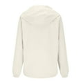 thumbnail image 6 of Lightweight Rain Jacket for Women with Hood Zipper Pockets Windproof Waterproof Thin Raincoat Plus Size Hiking Coat (2XL, White), 6 of 7