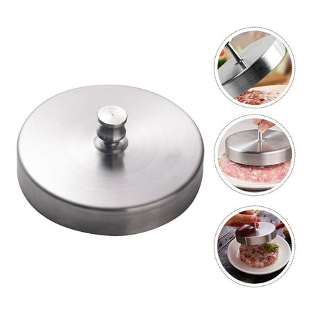 Pretyzoom 1Pc Food Grade Stainless Steel Patty Maker Mold for Perfect Round Burgers and Parties