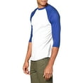 thumbnail image 4 of Ma Croix Mens 3/4 Sleeve Raglan Baseball T Shirt Large, White/Royal Blue0, 4 of 4