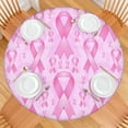 thumbnail image 2 of Pink Breast Cancer Round Fitted Tablecloth with Elastic Edge,Dining Table Cover Waterproof,Outdoor Round Tablecloth for Camping,Dining,Indoor and Outdoor, 2 of 7