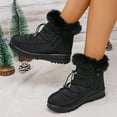 thumbnail image 3 of Winter Snow Boots for Women Warm Fleece Lined Slip On Ankle Booties Platform Non Slip Outdoor Work Shoes, 3 of 6
