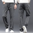 thumbnail image 3 of Pantalones vaqueros para hombre con estilo, clásicos, retro, holgados, de verano, rectos, azules claros, ajustados, con corte de bota cónico, pantalones vaqueros para hombre, 3 of 5