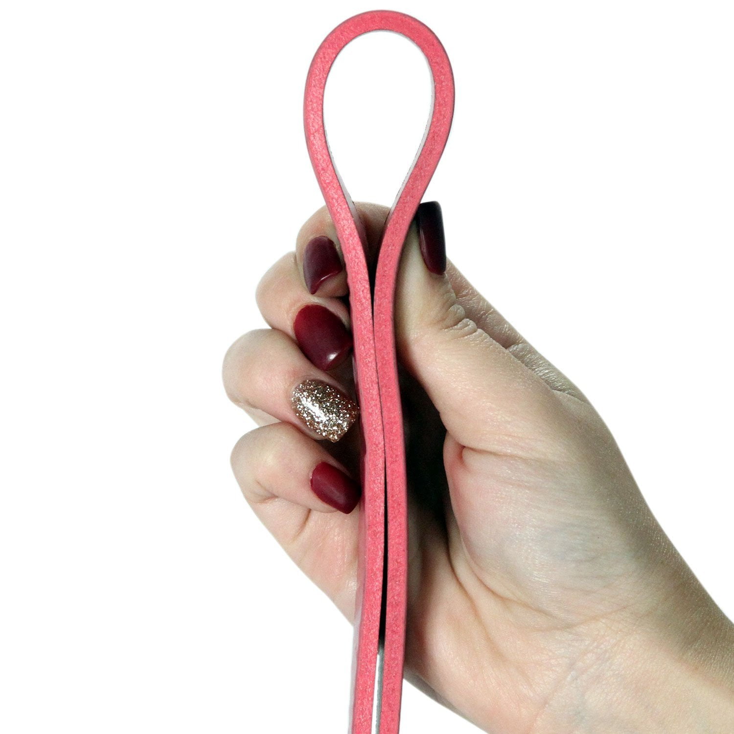 logical leather 6 foot dog leash - best for training - water resistant heavy full grain leather lead - pink