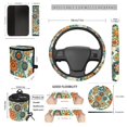 thumbnail image 4 of HUIACONG Vintage Boho Floral Car Seat Covers Full Set 14 Pcs Universal Fit Stretchy Non-Slip Auto Interior Decor with Steering Wheel Cover Seat Belt Pads Coasters Storage Bag, 4 of 7
