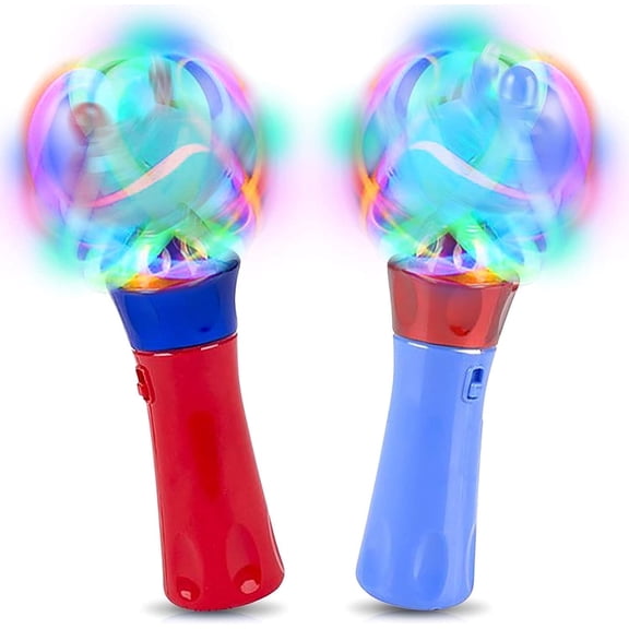 ArtCreativity Light-Up Orbiter Spinning Wands, Set of 2 LED Spin Toys for Kids, Birthday Gift & Party Favor