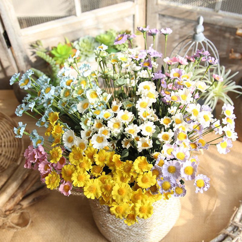 Morttic 6 Bundles Artificial Daisy Chamomile Flower Bulk Bouquet