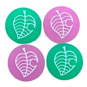 JenDore Pink Green 4Pcs Leaf Silicone Thumb Grip Caps for Nintendo Switch