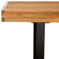 thumbnail image 5 of SAFAVIEH Monti Backless Acacia Wood Outdoor Patio Bench, Natural/Black, 5 of 9