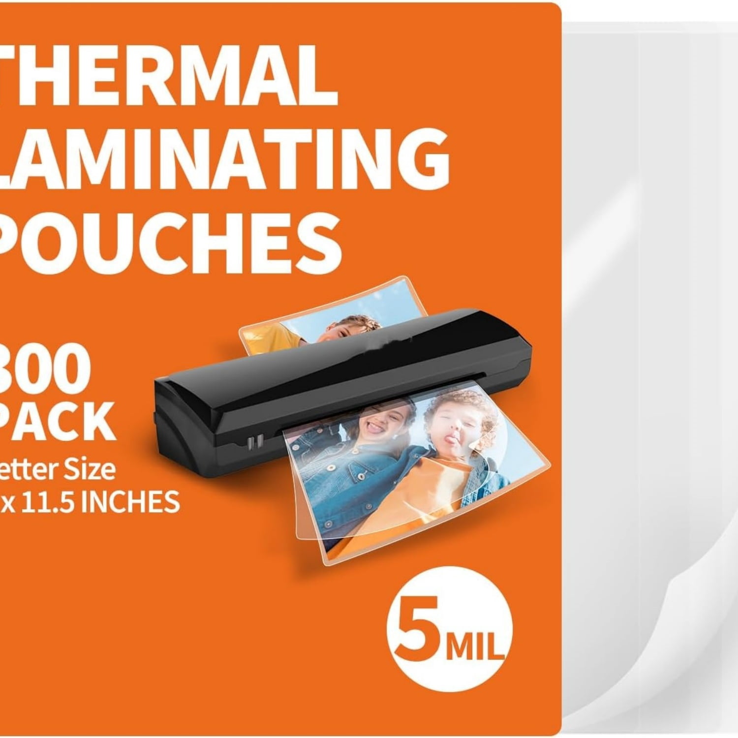 300 Pack 5 Mil Thermal Laminating Pouches, 9x11.5 Inches Laminating Sheets, for Letter Size, Ultra Clear, Glossy, Hold 8.5x11 Inches, Heat Seal, School Office Supplies