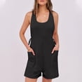 thumbnail image 5 of Baqcunre Womens Summer Romper, Women Summer Casual Sleeveless Romper Short Overalls Loose Back Adjustable Jumpsuit with Pockets 2025 Trendy Outfits, Overalls for Women One Jumpsuit Black L, 5 of 8