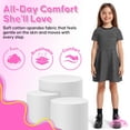 thumbnail image 4 of MISS POPULAR Girls 3 Pack Short Sleeve Skater Dress Soft Cotton Cute Designs Spring Summer | Sizes 4-16, 4 of 6