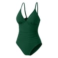 thumbnail image 4 of JIAYUE Women's One-Piece Swimsuit Solid Color Sexy Adjustable Spaghetti Strap Bathing Suit V Neck Breathable Female Swimwear, 4 of 4