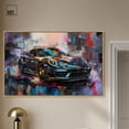 thumbnail image 3 of Porscheâ€™s Vibrant Canvas Lux Car Paintings by Art Remedy, Gold Frame, 54" x 36", 3 of 7