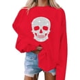 thumbnail image 6 of Wiyuqeen Spooky Season Womens Sweatshirts Halloween Fall Sweat Shirts Long Sleeve Crew Neck Thin Fleece Graphic Pullover Holiday Party Outfits S-XXL, 6 of 7