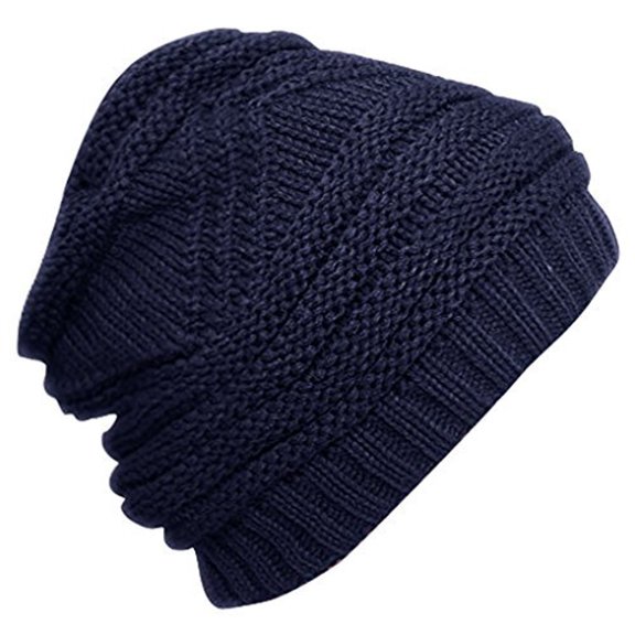 Peach Couture Trendy and Warm Zig Zag Crochet Knit Convertible Beanie Neck wear