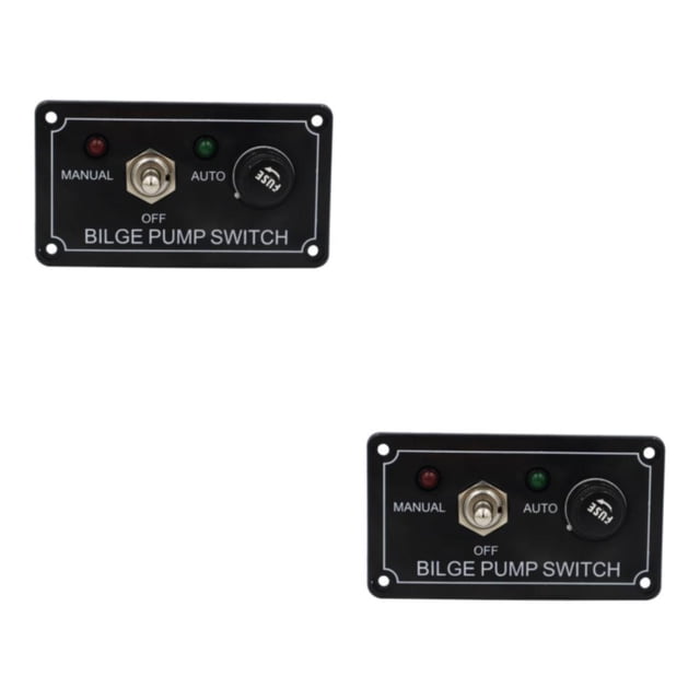 ZheElen Black Pump Switch Panel Boat Pump ATV Rv Manual Off Toggle Rocker Switch Bilge 2Set