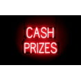 thumbnail image 1 of SpellBrite CASH PRIZES LED Sign for Business. 20.6" x 15.0" Red CASH PRIZES Sign Has Neon Sign Look With Energy Efficient LED Light Source. Visible from 500+ Feet, 8 Animation Settings., 1 of 4
