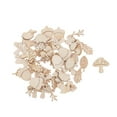 thumbnail image 3 of 100pack Mixed Leaf Squirrel Shape Blank Wood Cutout Veneers for Party Decor, 3 of 7