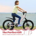 thumbnail image 4 of imerelez 20 inch Mountain Kids Bike for Boys & Girls Ages 6-12, 7-Speed Drivetrain with Front Suspension & Disc Brakes for Neighborhood Riding & Gift,Pink, 4 of 12