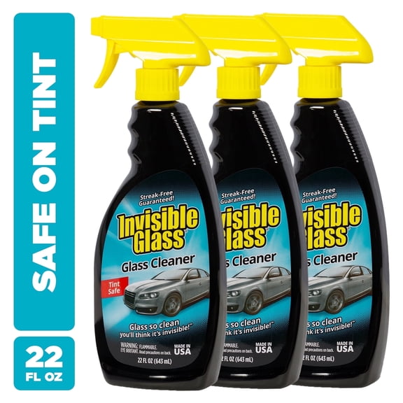 Invisible Glass 92164-3PK Premium Glass and Window Cleaner for Auto and Home Cleans Glass, Windows, Windshields, Navigation Screens, Streak-Free, Ammonia-Free, Tint-Safe, 22 Fl Oz, Pack of 3