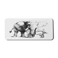 thumbnail image 1 of Animal Computer Mouse Pad, Detailed Sketch of Monochromatic Big Mammal Animal and Dry Tree, Rectangle Non-Slip Rubber Mousepad X-Large, 35" x 15" Gaming Size, Charcoal Grey White, by Ambesonne, 1 of 2