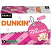 Dunkin Polar Peppermint Artificially Flavored Coffee, Keurig K-Cup Pods, 10 Count Box.