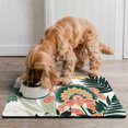 thumbnail image 2 of Boho Retro Floral Pet Feeding Mat-Absorbent Pet Placemat for Food and Water Bowl, with Waterproof Rubber Backing, Quick Dry Water Dispenser Mat for Dog and Cat (16"x24"), 2 of 7