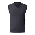 thumbnail image 2 of Bcfgryg Men's Thickened Comfort Classic Business Sleeveless Casual Plush Vest Vest V Neck Knitted Thickened Sweaters For Men Gray XXL, 2 of 3